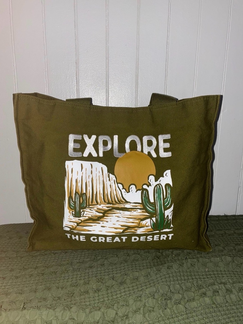 Desert Canvas Tote - Olive Green